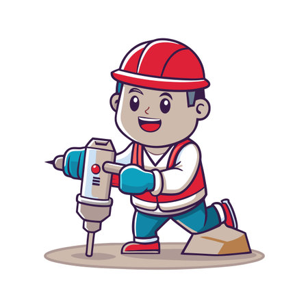 Illustration of construction work cartoon charactersのイラスト素材