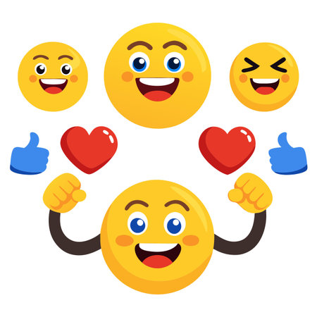 Social reaction emojiのイラスト素材