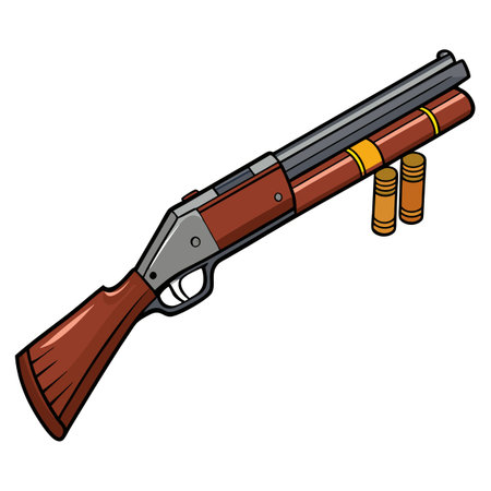 Illustration of gun with bulletのイラスト素材