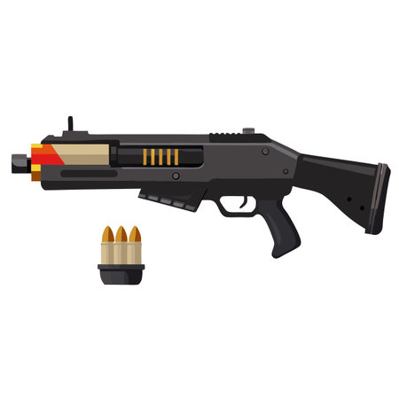 Illustration of gun with bulletのイラスト素材