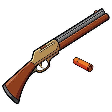 Illustration of gun with bulletのイラスト素材