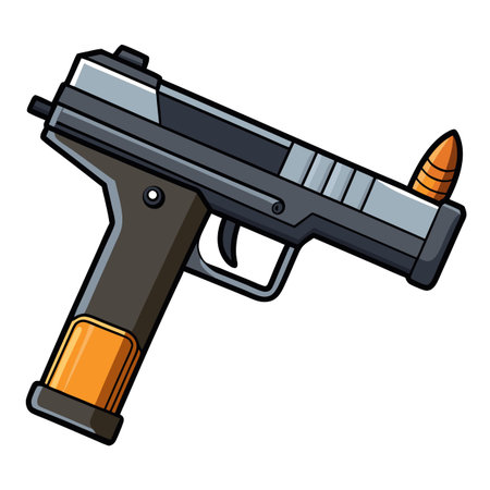 Illustration of gun with bulletのイラスト素材