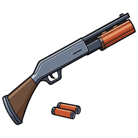 Illustration of gun with bulletのイラスト素材