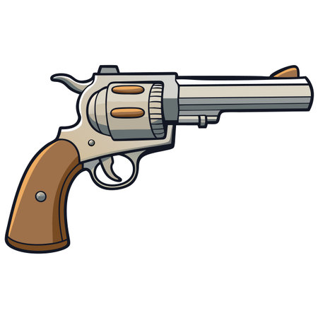 Illustration of gun with bulletのイラスト素材