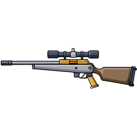 Illustration of gun with bulletのイラスト素材