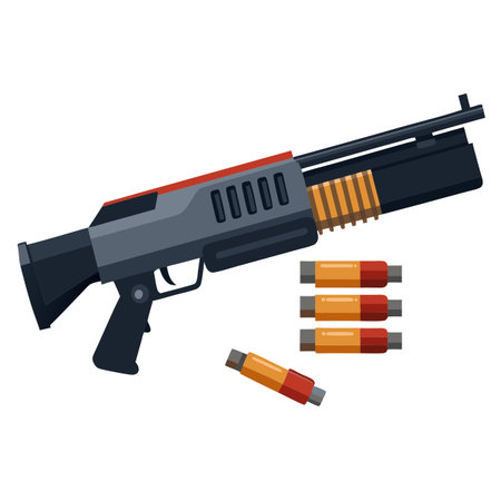 Illustration of gun with bullet