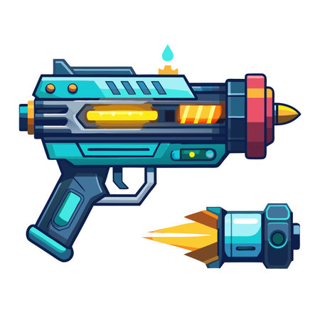 Illustration of gun with bulletのイラスト素材