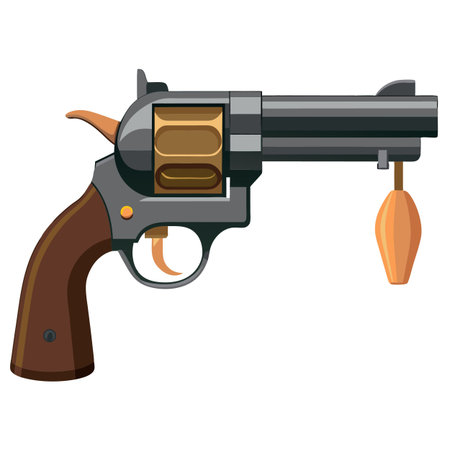 Illustration of gun with bulletのイラスト素材