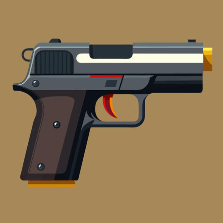 Illustration of gun with bulletのイラスト素材