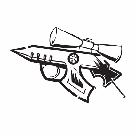 Illustration of gun with bulletのイラスト素材
