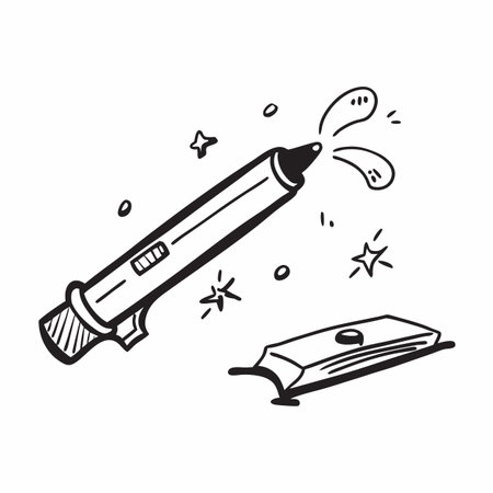 Illustration of gun with bulletのイラスト素材