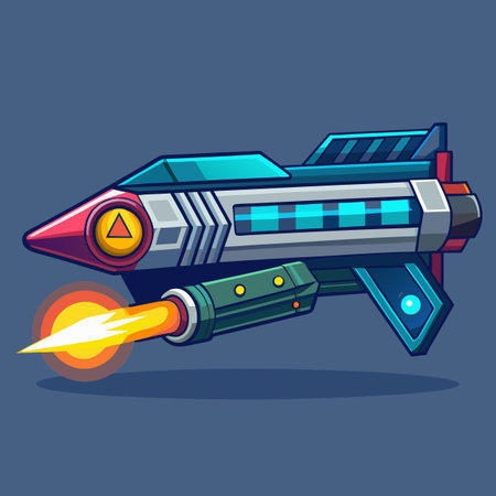 Illustration of gun with bulletのイラスト素材