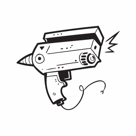 Illustration of gun with bulletのイラスト素材