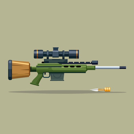 Illustration of gun with bulletのイラスト素材