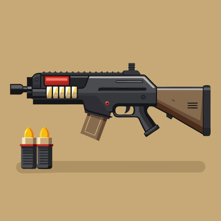 Illustration of gun with bullet