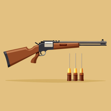 Illustration of gun with bulletのイラスト素材