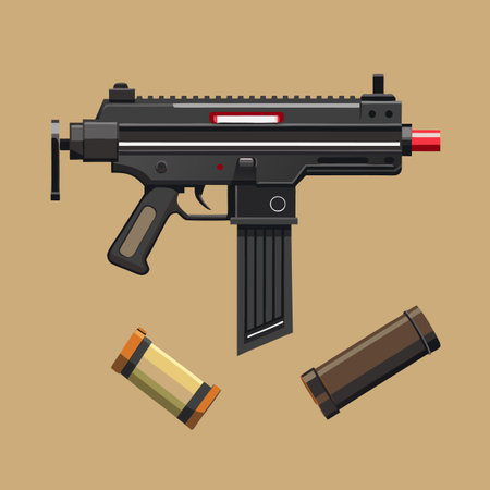 Illustration of gun with bullet