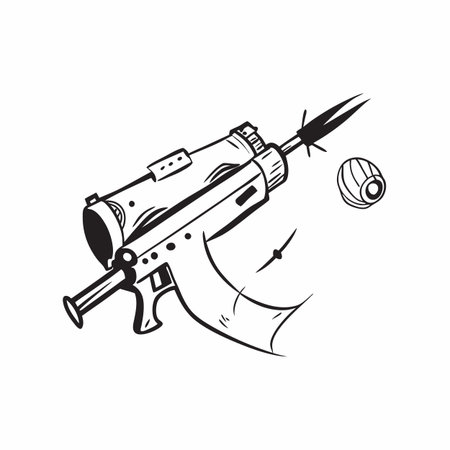 Illustration of gun with bullet