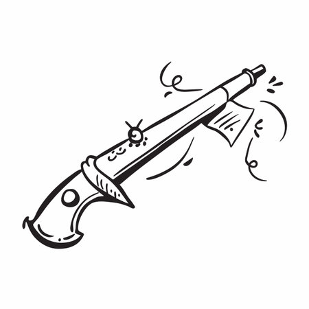 Illustration of gun with bulletのイラスト素材