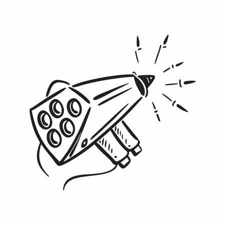 Illustration of gun with bulletのイラスト素材