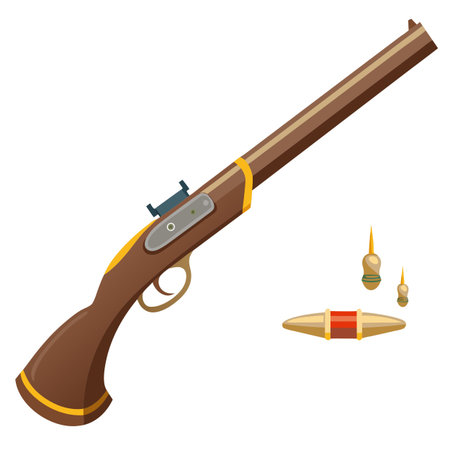 Illustration of gun with bulletのイラスト素材