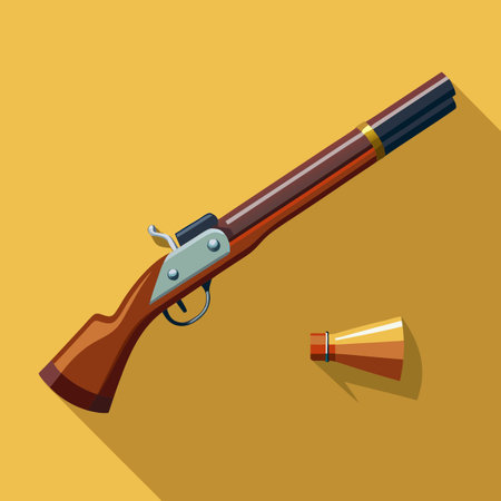 Illustration of gun with bullet
