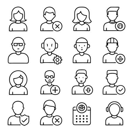 Multi concept outline icons setのイラスト素材