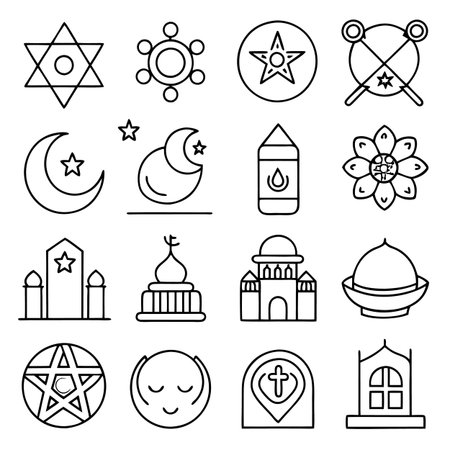 Multi concept outline icons setのイラスト素材