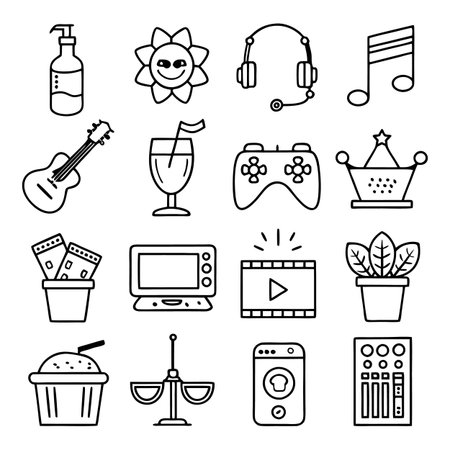 Multi concept outline icons setのイラスト素材