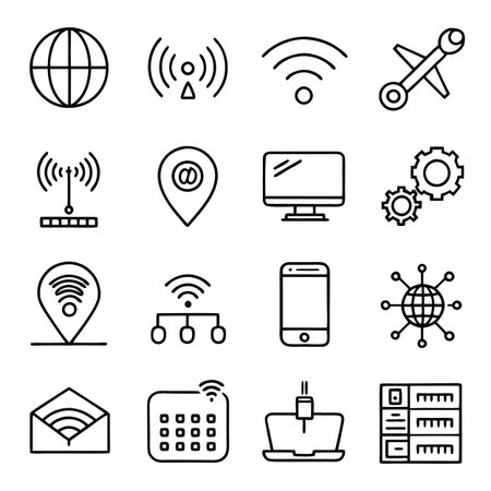 Multi concept outline icons setのイラスト素材