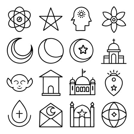Multi concept outline icons setのイラスト素材
