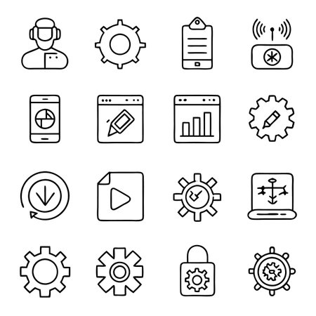 Multi concept outline icons setのイラスト素材