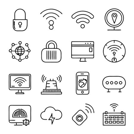 Multi concept outline icons setのイラスト素材