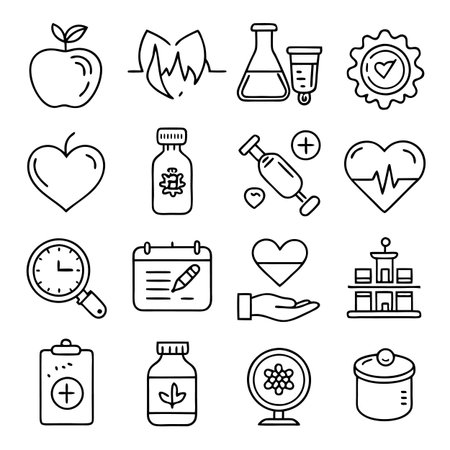 Multi concept outline icons setのイラスト素材
