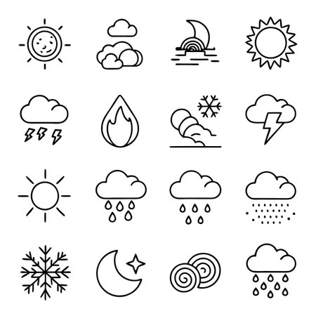 Multi concept outline icons setのイラスト素材