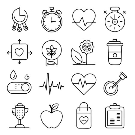 Multi concept outline icons setのイラスト素材