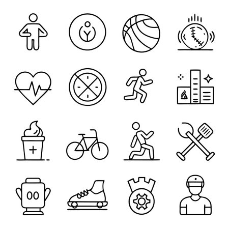 Multi concept outline icons setのイラスト素材