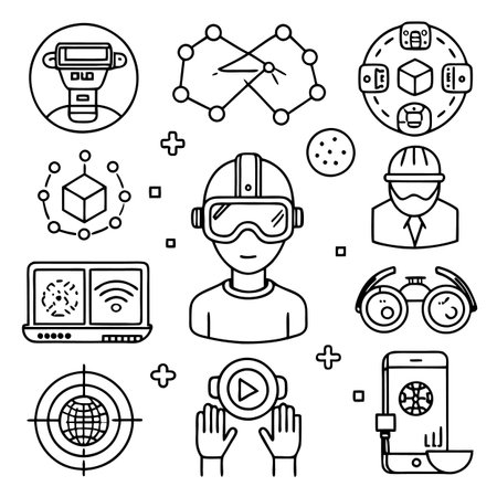 Multi concept outline icons setのイラスト素材