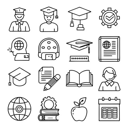 Multi concept outline icons setのイラスト素材