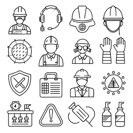 Multi concept outline icons setのイラスト素材