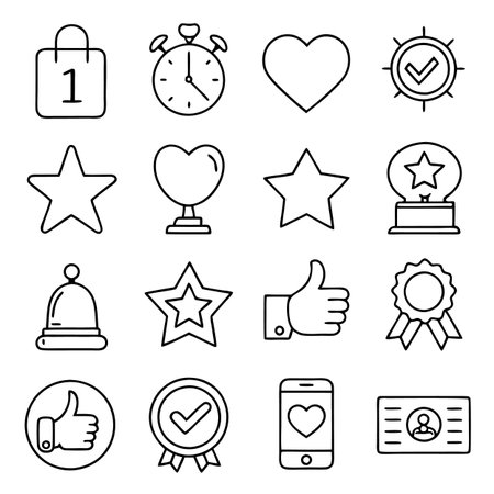 Multi concept outline icons setのイラスト素材