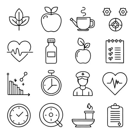 Multi concept outline icons setのイラスト素材