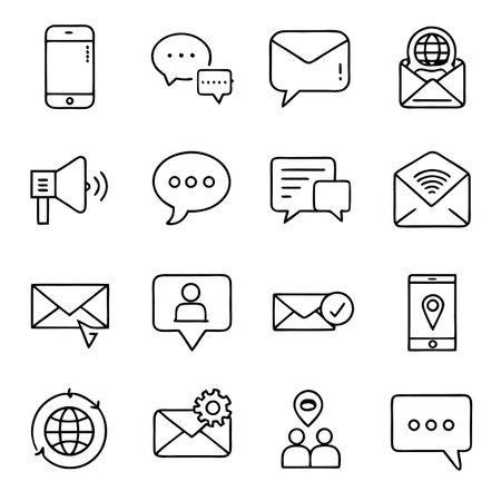 Multi concept outline icons setのイラスト素材