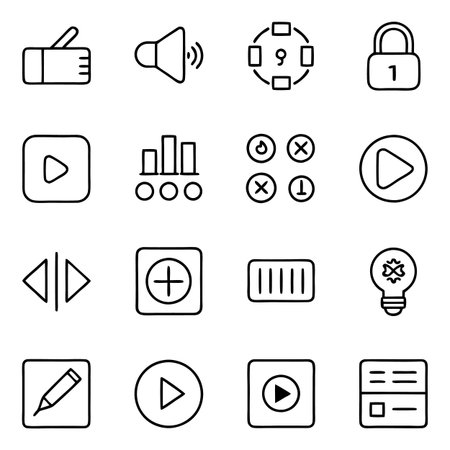 Multi concept outline icons setのイラスト素材