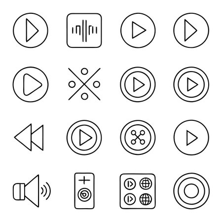 Multi concept outline icons setのイラスト素材
