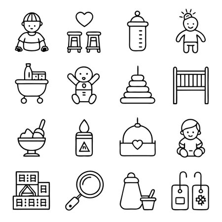 Multi concept outline icons setのイラスト素材