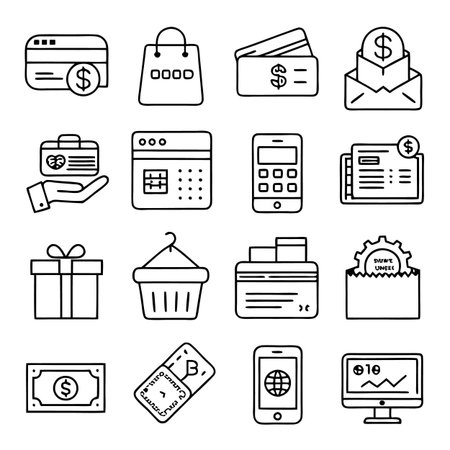 Multi concept outline icons setのイラスト素材