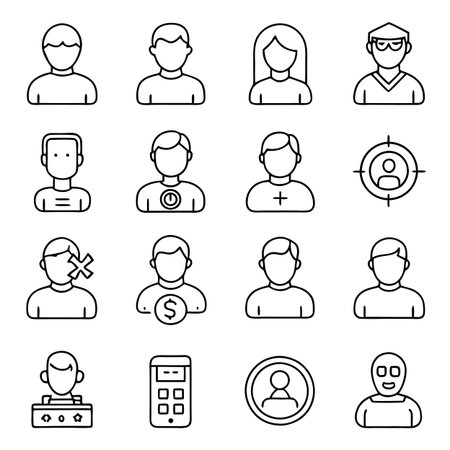 Multi concept outline icons setのイラスト素材