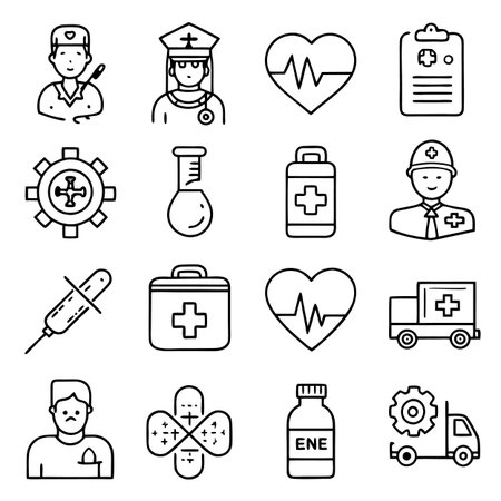 Multi concept outline icons setのイラスト素材