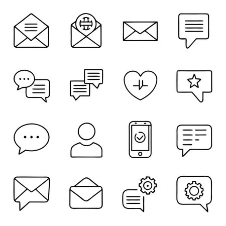 Multi concept outline icons setのイラスト素材